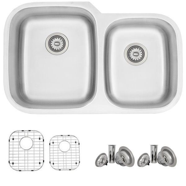 Stylish 32 In Dual Mount Double Bowl Stainless Steel Kitchen Sink With   330837877 MainImage 001 L 