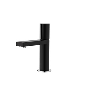 Stylish Single Handle Modern Bathroom Faucet Basin Sink Faucet in Matte Black Finish