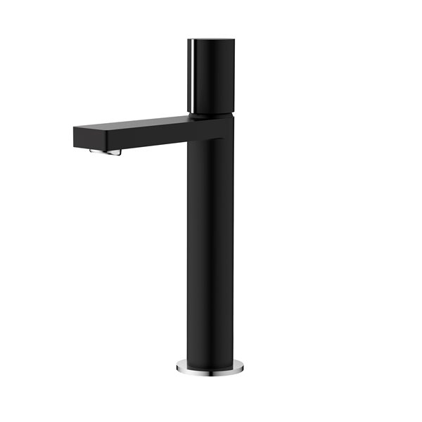 Stylish Single Hole Single-Handle Vessel Bathroom Faucet in Matte Black