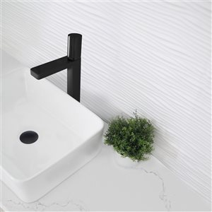 Robinet de lavabo monotrou à poignée unique Nessa de Stylish, noir mat
