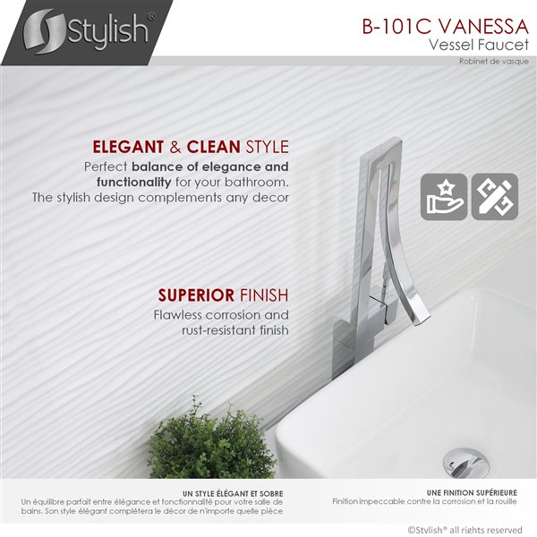 Stylish Modern Single Handle Bathroom Faucet in Polished Chrome