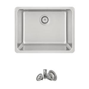 Stylish 20.5-in Single Bowl Dual-Mount Stainless Steel Kitchen Sink