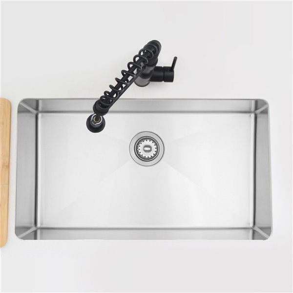 Stylish 31-in Single Bowl Dual-Mount Stainless Steel Kitchen Sink