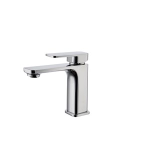 Robinet pour lavabo de salle de bain chrome  à 1 poignée Vita par Stylish avec plaque de finition