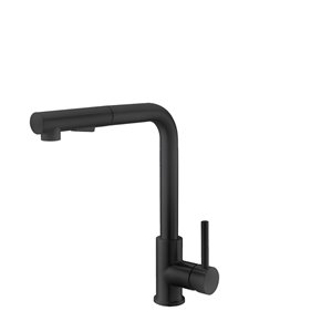 Stylish Venezia Matte Black 1-Handle Deck Mount High-Arc Handle/Lever Kitchen Faucet