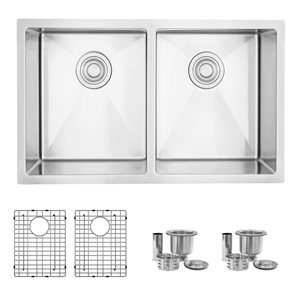 Stylish 30-in Double Bowl Undermount Stainless Steel Kitchen Sink