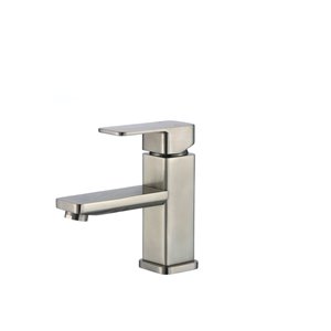 Robinet pour lavabo de salle de bain nickel brossé à 1 poignée Alix par Stylish avec plaque de finition