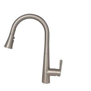 Robinet de cuisine à arc élevé Bari par Stylish avec 1 poignée/levier, nickel brossé
