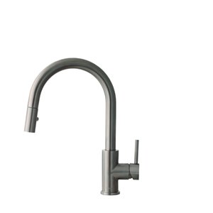 Stylish Modena Gunmetal 1-Handle Deck Mount High-Arc Handle/Lever Kitchen Faucet