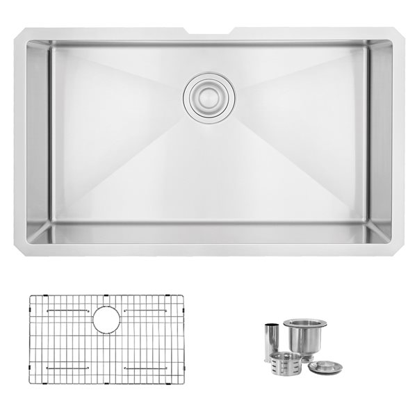 Stylish 32-in Single Bowl Undermount Stainless Steel Kitchen Sink