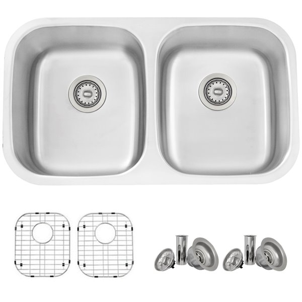 Stylish 32 In Dualmount Double Bowl Stainless Steel Kitchen Sink With   330837948 MainImage 001 L 