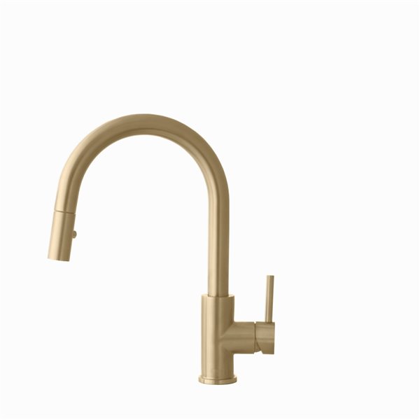 Stylish Modena Gold 1-Handle Deck Mount High-Arc Handle/Lever Kitchen Faucet