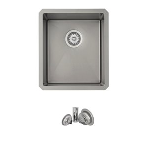 Évier de cuisine simple sous plan Bright Lava de Stylish, 16 po x 18 po, argent perlé