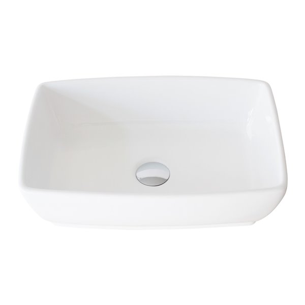 Stylish White Porcelain Vessel Rectangular Bathroom Sink 19 In X 13 37 P 220 Rona - Rectangular White Porcelain Bathroom Sink