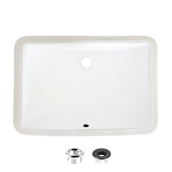 Stylish White Porcelain Undermount, Undermount Rectangular Bathroom Sink