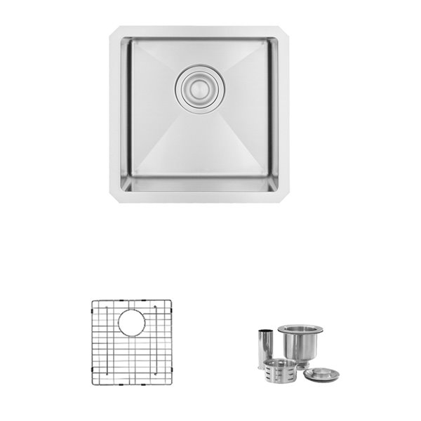 Évier de cuisine simple sous plan Styluxe Druzy de Stylish, 15 po x 18 po