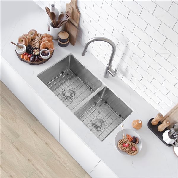 STYLISH 33'' BERYL S-322XG Reversible Double Bowl Kitchen Sink