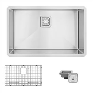 Évier de cuisine simple sous plan Cube Jet de Stylish, 30 po x 18 po, nickel brossé