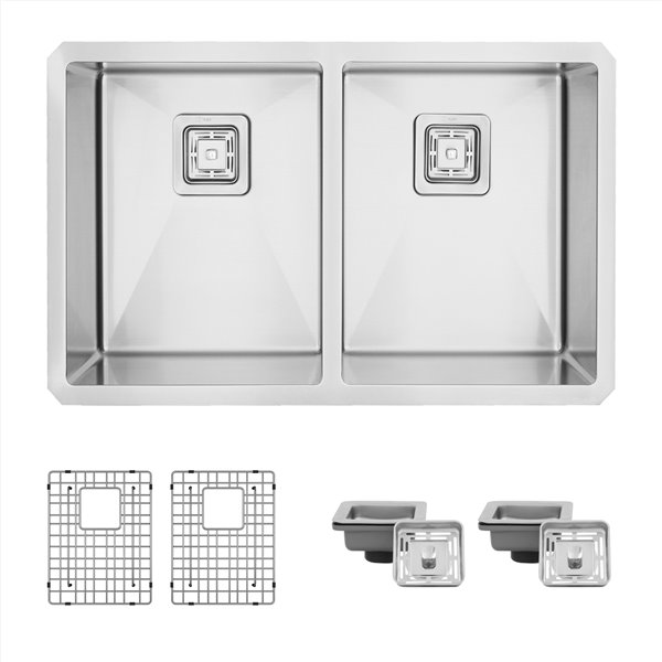 Évier de cuisine double sous plan Cube Morion de Stylish, 30 po x 18 po