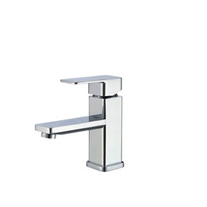 Robinet pour lavabo de salle de bain chrome à 1 poignée Alix par Stylish avec plaque de finition