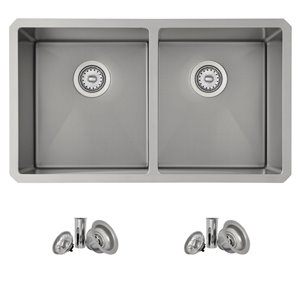 Évier de cuisine simple sous plan Bright Opal de Stylish, 32 po x 18 po, argent perlé