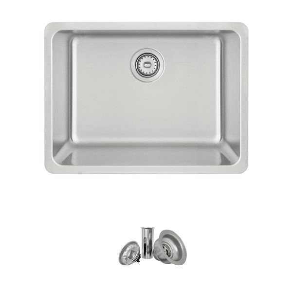 Stylish 23-in Dual Mount Single Bowl Stainless Steel Kitchen Sink