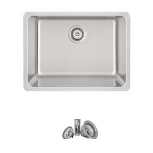 Stylish 23-in Dual Mount Single Bowl Stainless Steel Kitchen Sink