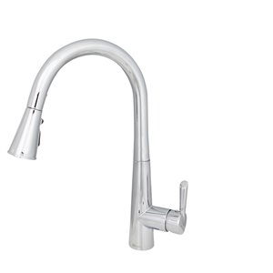 Robinet de cuisine à arc élevé Bari par Stylish avec 1 poignée/levier, chrome