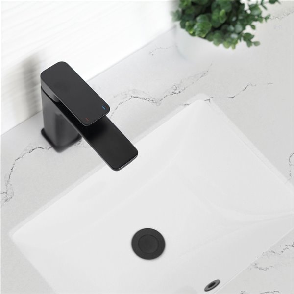 Lavabo de salle de bain rectangulaire en porcelaine blanche de Stylish avec trop-plein, 20,75 po x 15,5 po