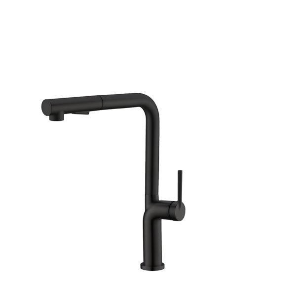 Stylish Latina Matte Black 1-Handle Deck Mount High-Arc Handle/Lever Kitchen Faucet