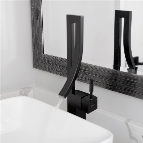 Stylish Vanessa Matte Black 1 Handle Deck Mount Bathroom Sink Faucet With Deck Plate B 101n Rona