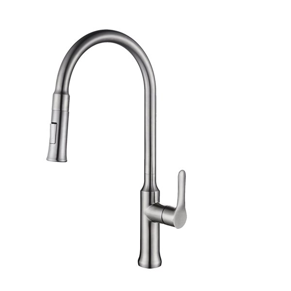 Image of Stylish | Forli Stainless Steel 1-Handle Deck Mount High-Arc Handle/lever Kitchen Faucet | Rona