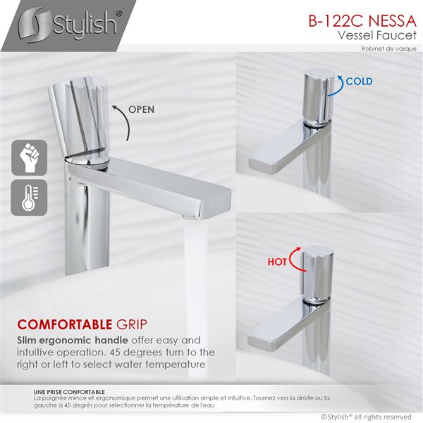 Stylish Single Hole Single-Handle Vessel Bathroom Faucet in Polished Chrome