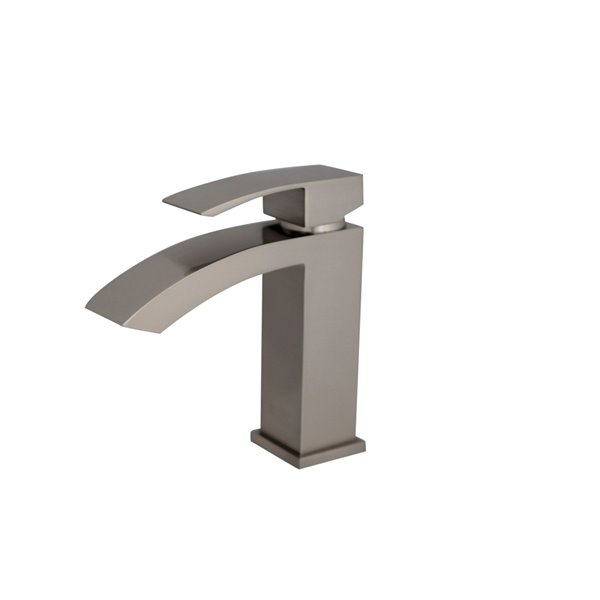 Image of Stylish | Modern Single Handle Brushed Nickel Bathroom Faucet | Rona
