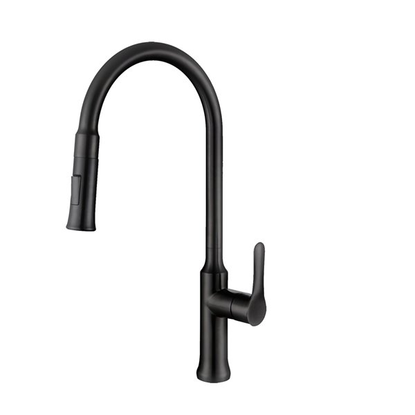 Image of Stylish | Forli Matte Black 1-Handle Deck Mount High-Arc Handle/lever Kitchen Faucet | Rona