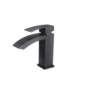 Robinet pour lavabo de salle de bain noir mat à 1 poignée Sabana par Stylish avec plaque de finition