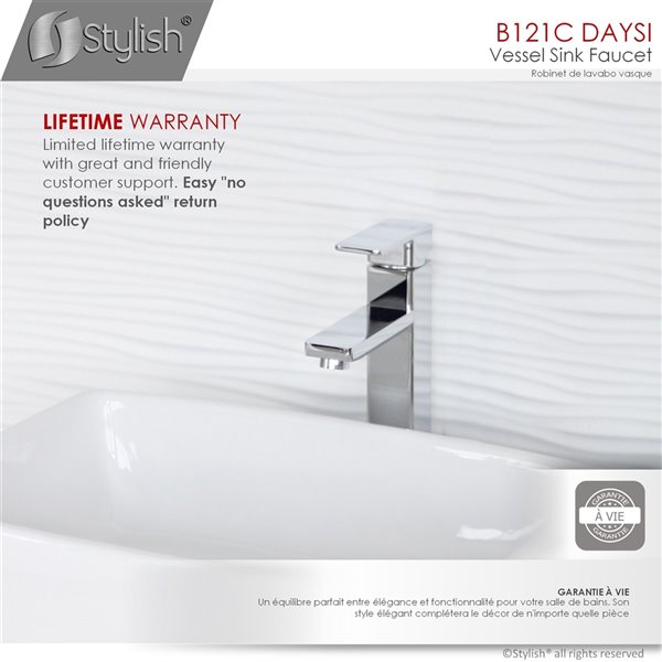 Stylish Single Hole Single-Handle Vessel Bathroom Faucet in Polished Chrome