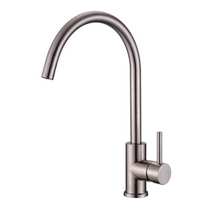 Stylish Prato Stainless Steel 1-Handle Deck Mount High-Arc Handle/Lever Kitchen Faucet
