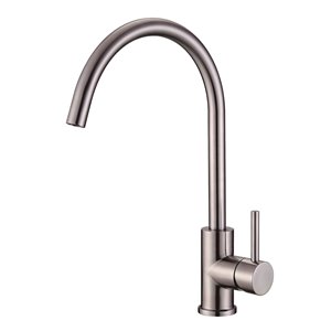 Robinet de cuisine à arc élevé Prato par Stylish avec 1 poignée/levier, acier inoxydable