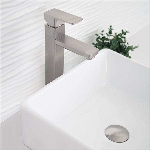 Stylish Single Hole Single-Handle Vessel Bathroom Faucet in Brushed Nickel