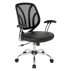 OSP Home Furnishings Black Contemporary Ergonomic Adjustable Height Swivel Task Chair