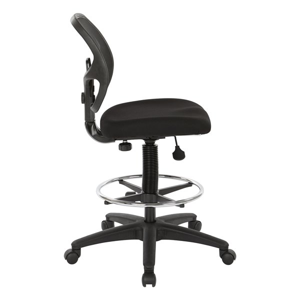 Office Star Products Black Contemporary Ergonomic Adjustable Height Swivel Drafting Chair