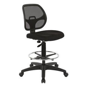 Office Star Products Black Contemporary Ergonomic Adjustable Height Swivel Drafting Chair