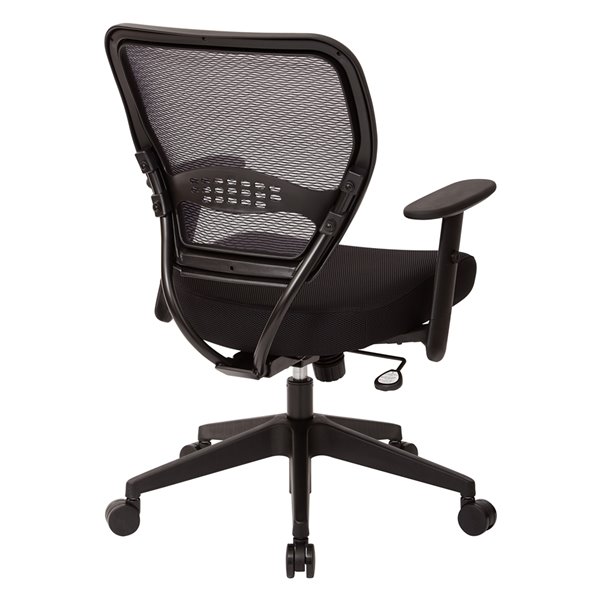 Chaise de cadre Airgrid noire pivotante, contemporaine et ergonomique, à hauteur réglable de Office Star Products