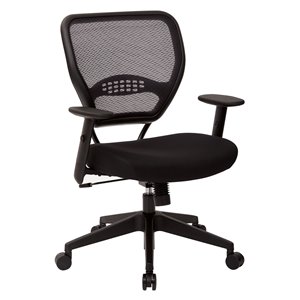 Chaise de cadre Airgrid noire pivotante, contemporaine et ergonomique, à hauteur réglable de Office Star Products