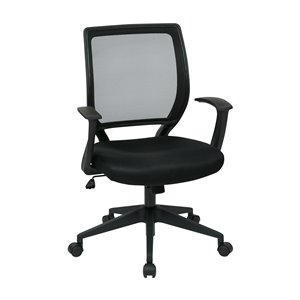 Office Star Products Black Contemporary Ergonomic Adjustable Height Swivel Task Chair