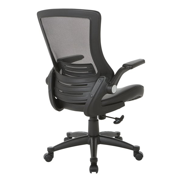Chaise de cadre noire pivotante, ergonomique et contemporaine, à hauteur réglable avec dossier ajouré de Office Star Products