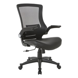 Chaise de cadre noire pivotante, ergonomique et contemporaine, à hauteur réglable avec dossier ajouré de Office Star Products