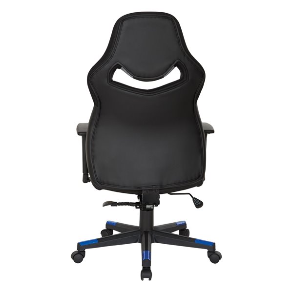 OSP Home Furnishings Eliminator Blue Contemporary Ergonomic Adjustable Height Swivel Headrest Chair