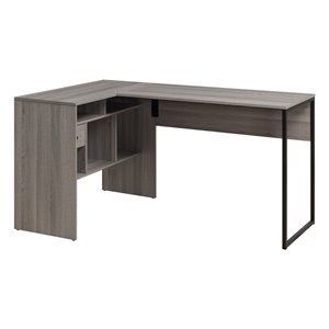 OSP Home Furnishings Hagney Lane 38.69-in Grey Modern/Contemporary L-Shaped Desk